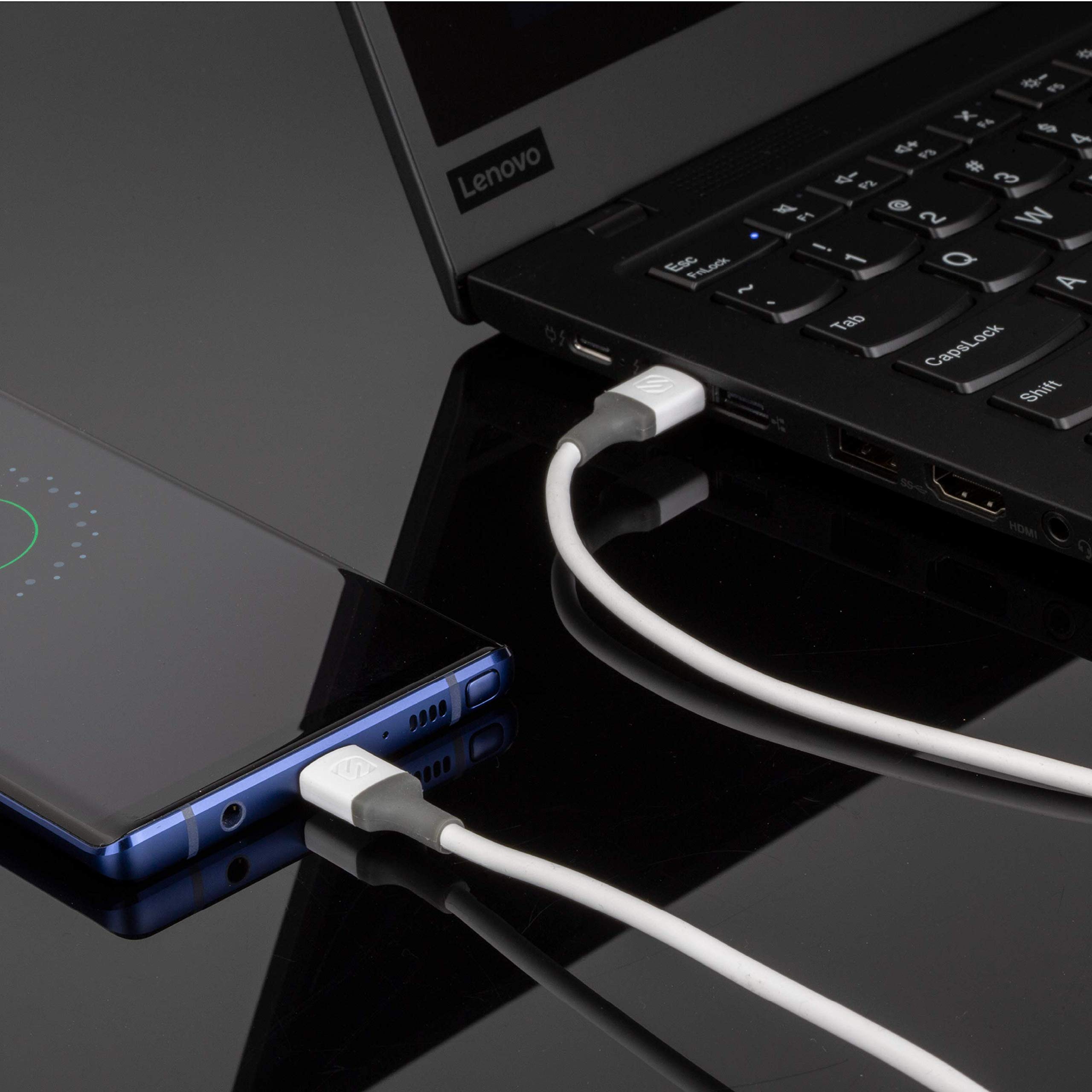SCOSCHE CA4WG-SP Strikeline USB-A to USB-C Sync Charging Cable, 4 Feet, White/Gray - Image 4