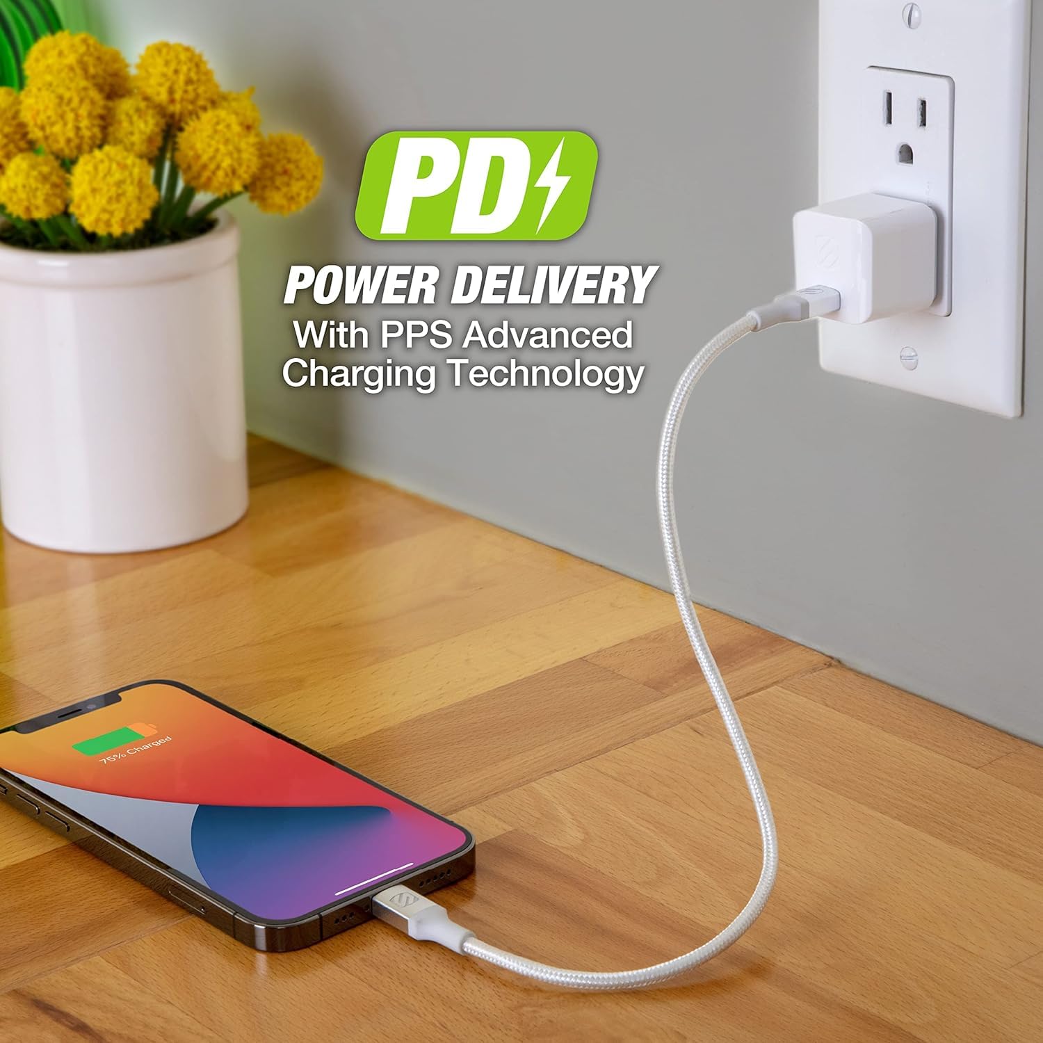 Scosche HPDC30MWT-SP Powervolt 30W USB Type-C Wall Charger Compatible with Power Delivery 3.0, 2.0, and Standard USB-C Devices, Fast Charging, White - Image 4