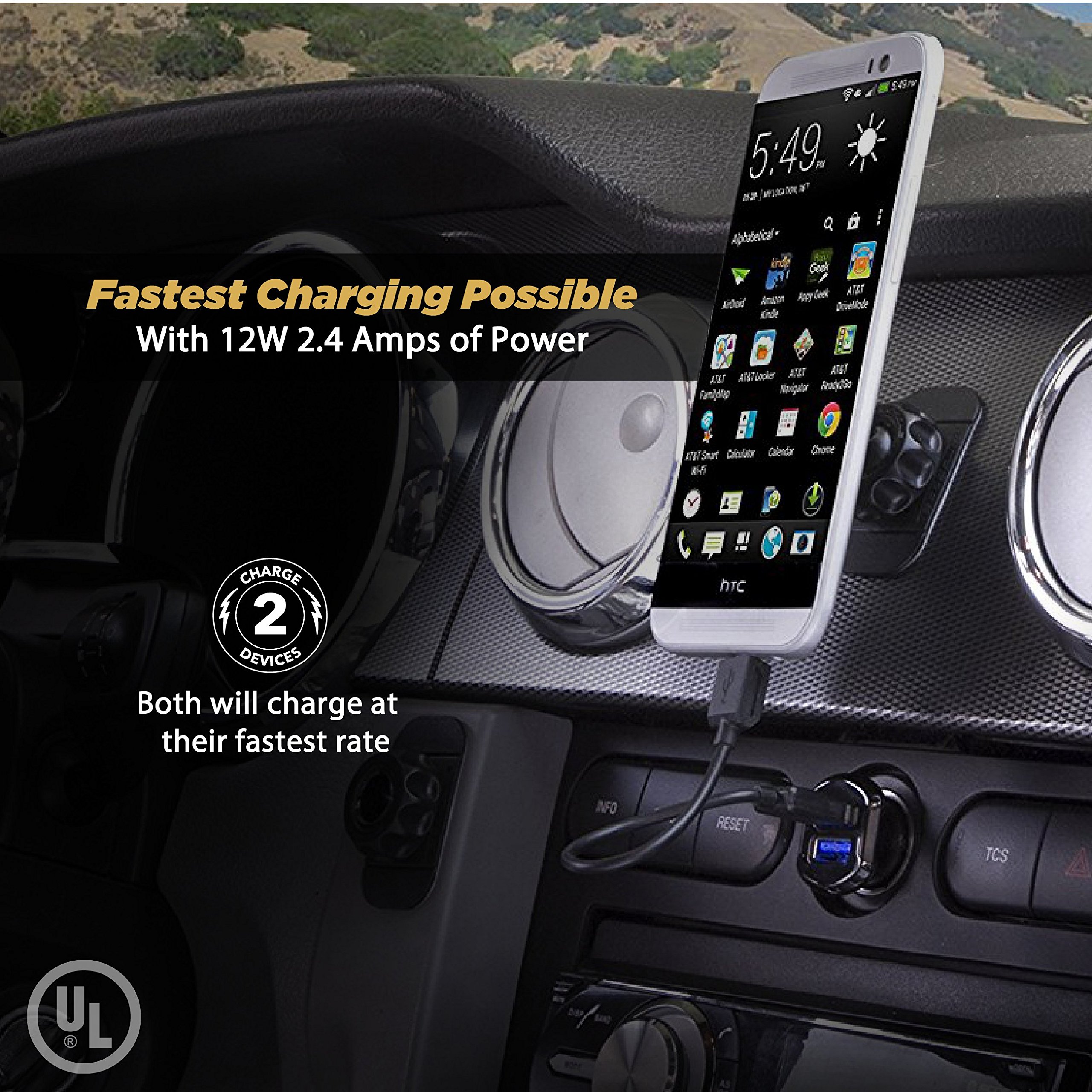 Scosche USBC242M ReVolt Universal Cigarette Lighter Multi Device Compact Dual Port USB Car Charger, Fast Charge Two Devices Simultaneously, Black - Image 6
